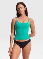 U Neck Twist Back Tankini Top