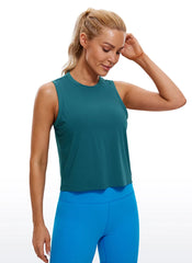 Pima Cotton High Neck Cropped Tank