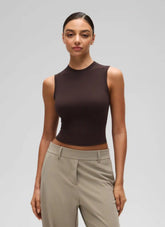 Softembrace High Neck Basic Crop Tight Tank
