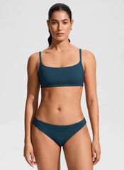 Scoop Neck Adjustable Strap Bikini Top