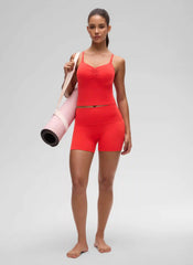 Butterluxe V Neck Ruched Built in Bra Tank