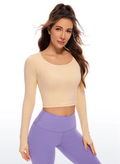 Butterluxe Scoop Neck Cropped Long Sleeve