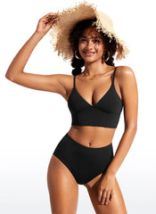 Sunshine Deep V Neck Strappy Bikini Top