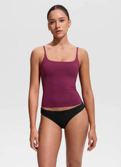 U Neck Twist Back Tankini Top