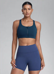 Zip Front High Impact Sports Bra