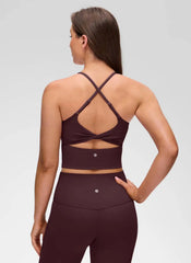 Butterluxe Twist Cross Back Built in Bra Tank