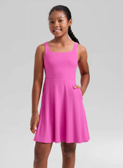 Girls Cloudweight Double Lined Pocket Midi Dress