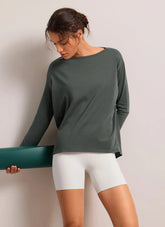 Pima Cotton Boat Neck Long Sleeve