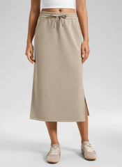 SoftAura Side Slit Hem Midi Pencil Skirt