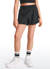 Feathery-Fit Soft Girls Mesh Liner Shorts with Zip Pockets