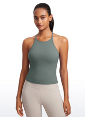 Butterluxe Built in Bra Halter Y Back Tank