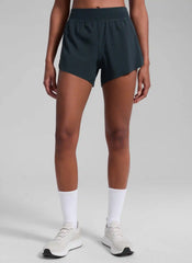 Feathery-Fit Soft Mid Rise Split Lined Shorts 4''