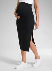 Butterluxe Maternity Midi Slit Skirt
