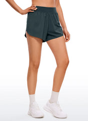 Feathery-Fit Soft Mid Rise Split Lined Shorts 4''