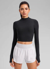 Cloudweight Mock Neck Crop Long Sleeve