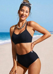 Sunshine Lace Up Strappy Bikini Top