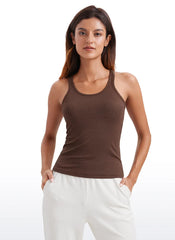 Ribbed Waist Length Modal Racerback Tank