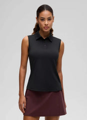 Hip Length Slim Fit Sleeveless Polo
