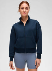 SoftAura High Mock Neck Full Zip Jacket