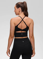 Butterluxe Twist Cross Back Built in Bra Tank