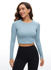 Brushed High Neck Cropped Long Sleeve
