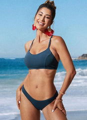 Sunshine Lace Up Strappy Bikini Top
