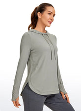 Brushed Feeling Thumbhole Hoodie