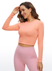 Brushed High Neck Cropped Long Sleeve