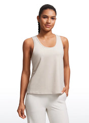 Pima Cotton Sleeveless Scoop Neck Tank
