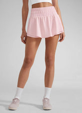 Feathery-Fit Soft 2 in 1 Zip Pocket Shorts