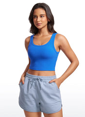 Ribbed U Neck Built in Bra Tank