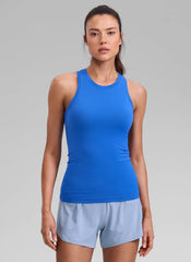 Seamless Racerback High Crewneck Hip Tank