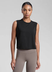 Poly Cotton-Blend Muscle Tank