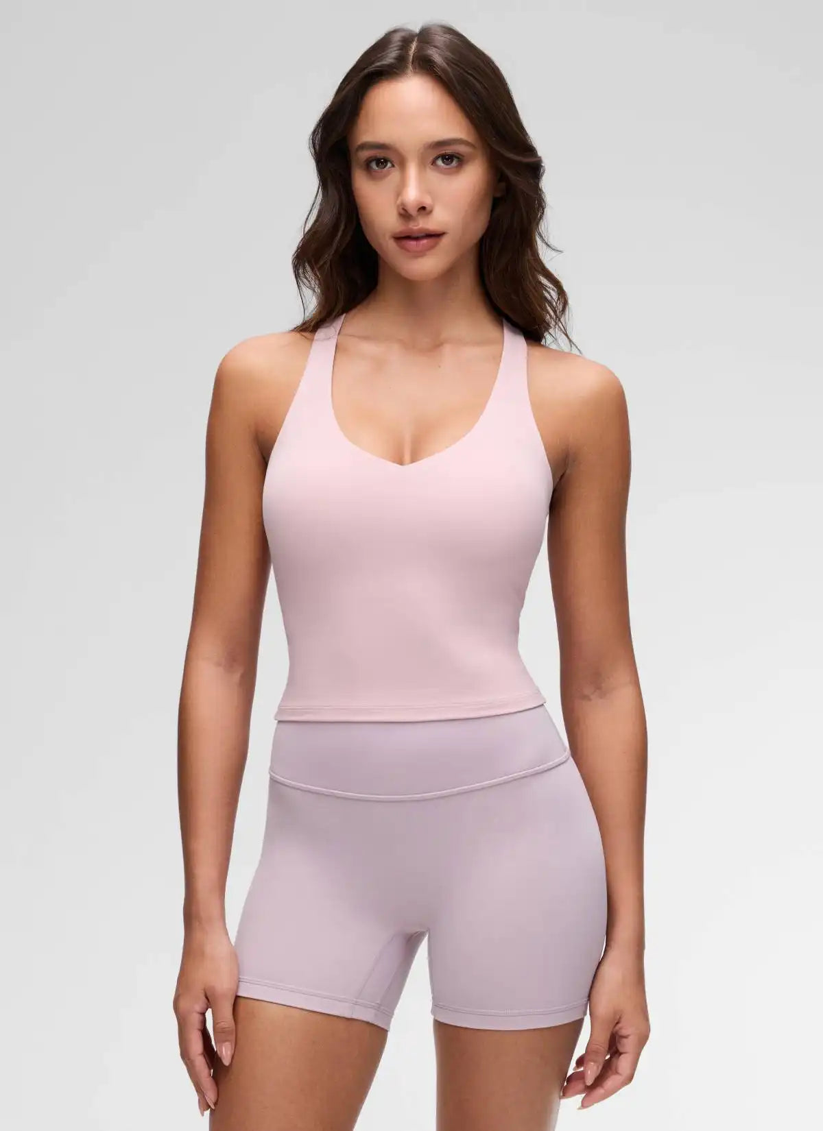 Butterluxe V Neck Racerback Shelf Bra Tank