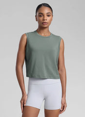 Poly Cotton-Blend Muscle Tank