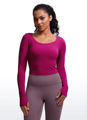 Butterluxe Scoop Neck Cropped Long Sleeve