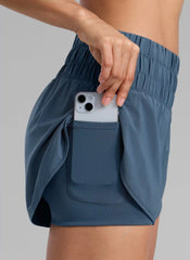 Feathery-Fit Soft  2 in 1 High Rise Shorts 3''
