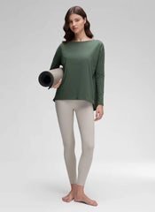 Pima Cotton Boat Neck Long Sleeve
