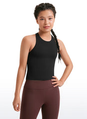 Butterluxe Girls Double Lined Racerback Tank Tops Waist Length