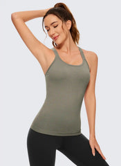 Seamless Racerback Ribbed Hip Length Tank