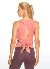 Pima Cotton Split Open Back Tank