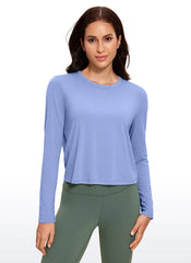 Pima Cotton Cropped Classic Fit Long Sleeve