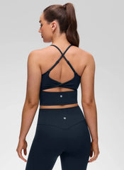 Butterluxe Twist Cross Back Built in Bra Tank
