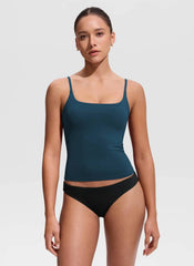 U Neck Twist Back Tankini Top