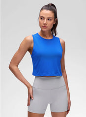Pima Cotton Crewneck Crop Tank