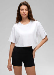 Pima Cotton Cropped Short Sleeve
