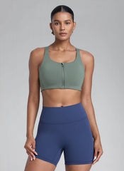 Zip Front High Impact Sports Bra