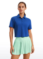 3 Button Collared Cropped Quick Dry Polo