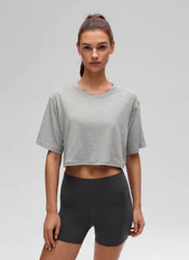 Pima Cotton Cropped Short Sleeve