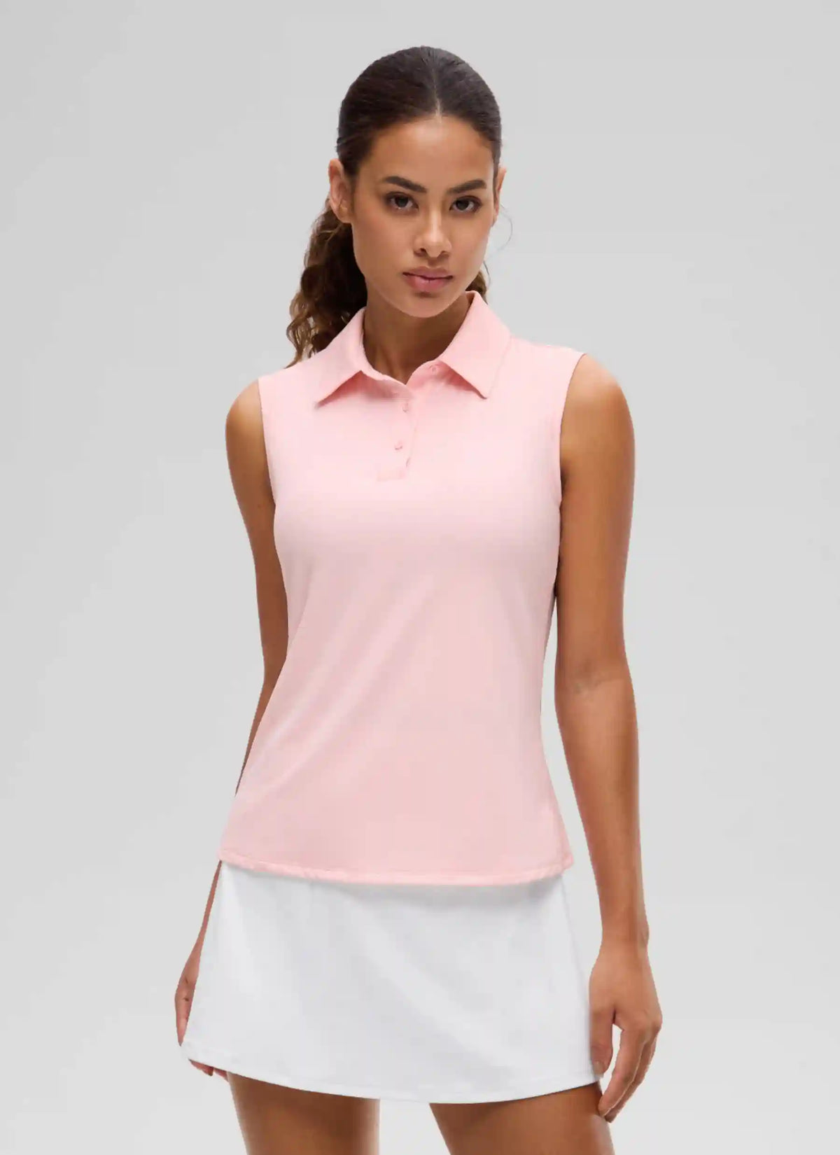 Hip Length Slim Fit Sleeveless Polo